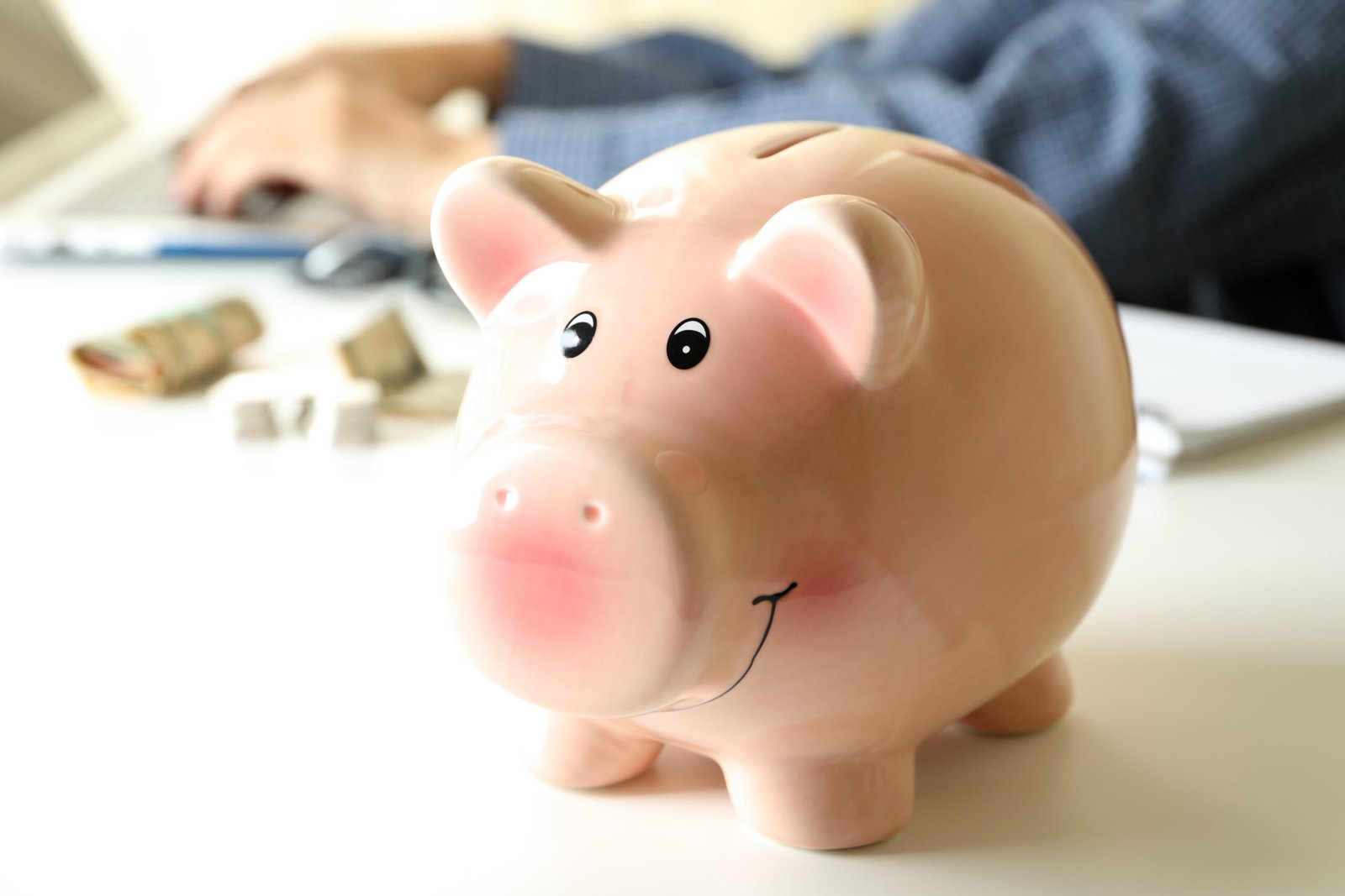 piggy bank on table