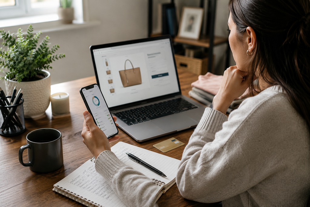 woman sitting at desk looking at computer