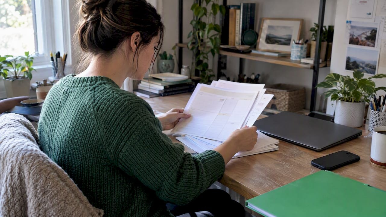 Creator reviewing digital product proofs