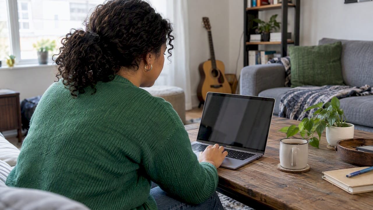 Borrower using a student loan repayment simulator