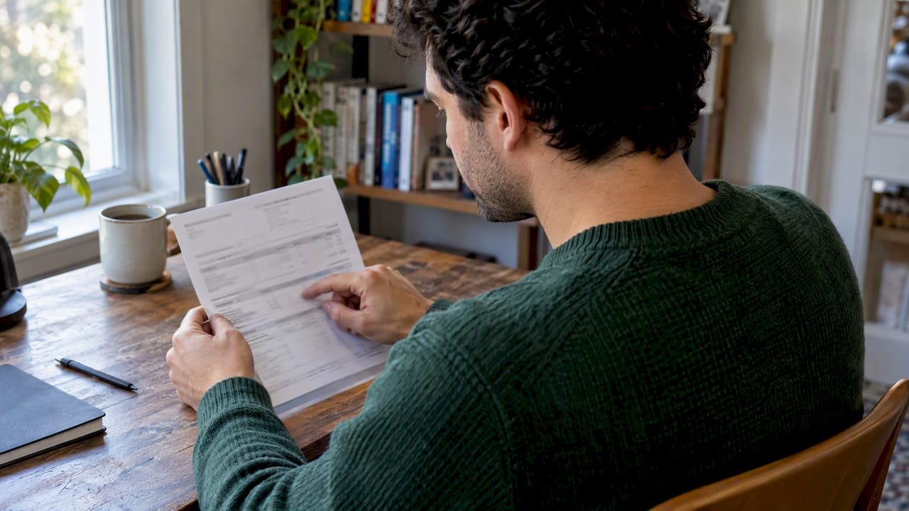 Employee reviewing a 401(k) pay stub