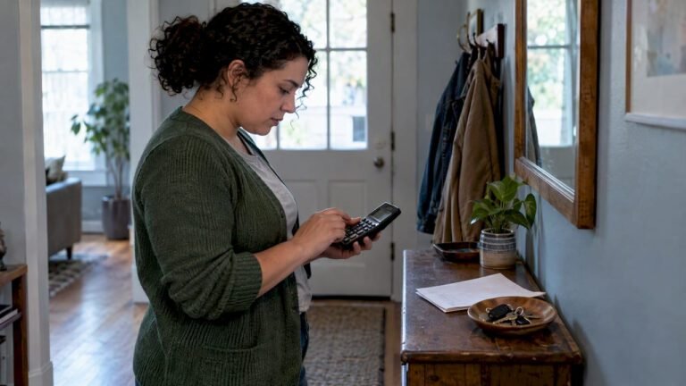 Homebuyer calculating a manageable monthly housing budget